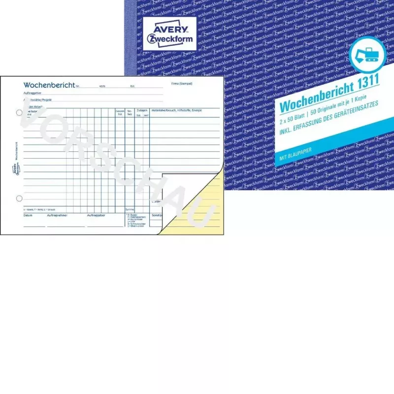 Boekhoudformulier/schrift A5 Avery 1311 50 pagina's