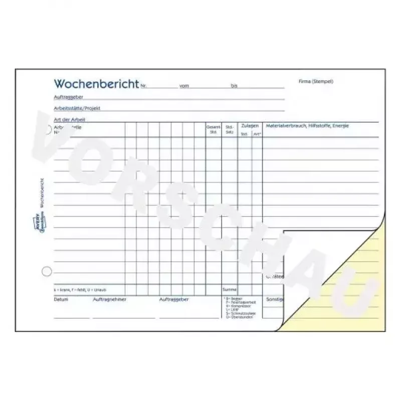 Boekhoudformulier/schrift A5 Avery 1311 50 pagina's