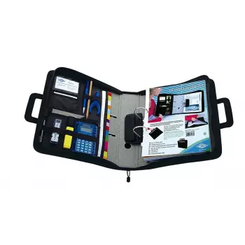 WEDO personal organizer 58 601 — documentenmap van kunststof en polyester voor A4 met visitekaartvak, zwart