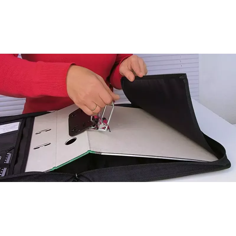WEDO personal organizer 58 601 — documentenmap van kunststof en polyester voor A4 met visitekaartvak, zwart