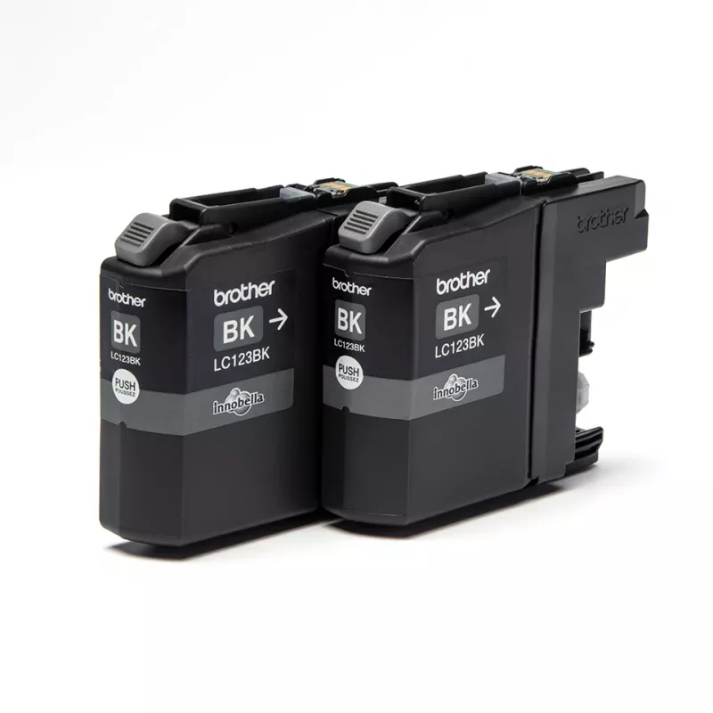 Brother LC123BK 2-pack, zwart, pigmentinkt, 1 stk., 600 pagina's, 600 pagina's, multipack