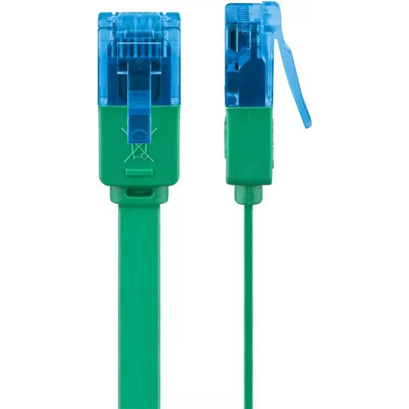 Platte patchkabel Goobay CAT 6A U/UTP groen 0,5 m