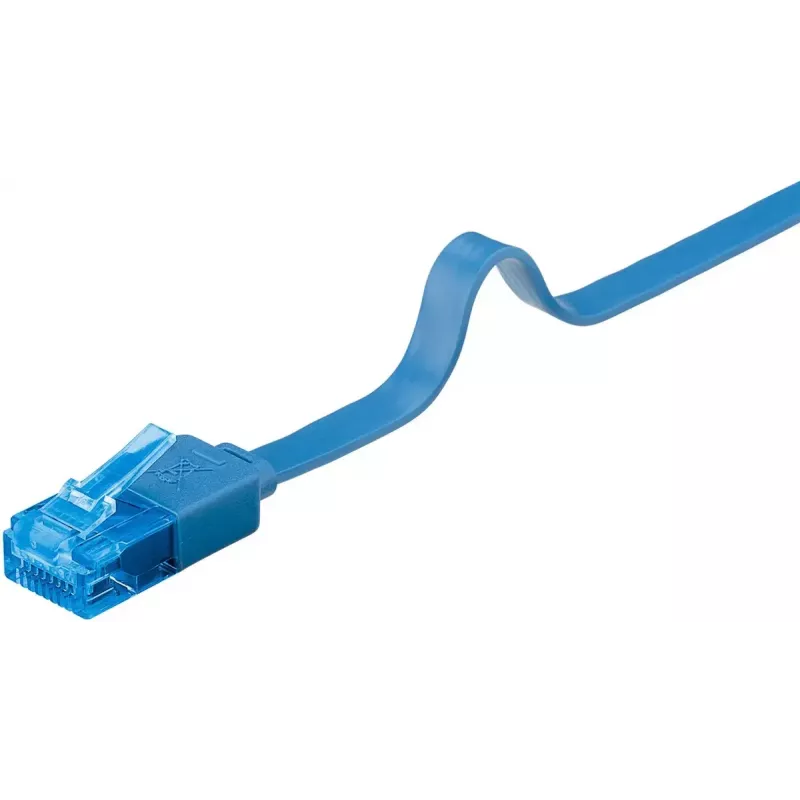 Platte patchkabel Goobay CAT 6A U/UTP blauw 1m