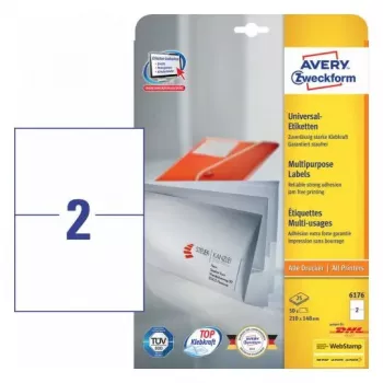 Etikettenvellen Avery Zweckform model 6176 – bedrukbare vellen 210 × 148 mm, verpakkingsformaat