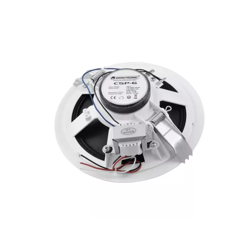 Full range luidspreker Omnitronic 80710250 wit bedraad 6 W