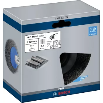 Vóórpolijstborstel Bosch Clean for Metal Tapered Brushes Crimped Wire