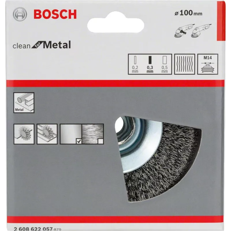 Vóórpolijstborstel Bosch Clean for Metal Tapered Brushes Crimped Wire