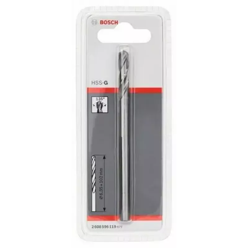 Bosch HSS-G pilootboor 6,35 mm diameter 102 mm lengte
