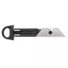 WEDO 78820 cuttermes voor linkshandigen, trapeziumvormig mes, metalen behuizing, incl. 2 mesjes, zwart/zilver