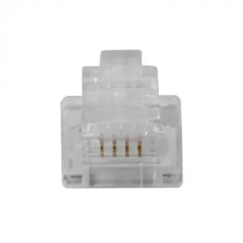 ACT RJ11 (6P/4C) modulaire stekker voor ronde kabel met soepele aders