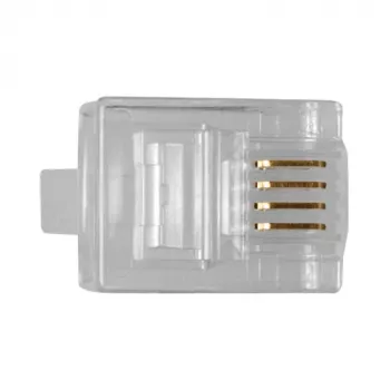 ACT RJ11 (6P/4C) modulaire stekker voor ronde kabel met soepele aders