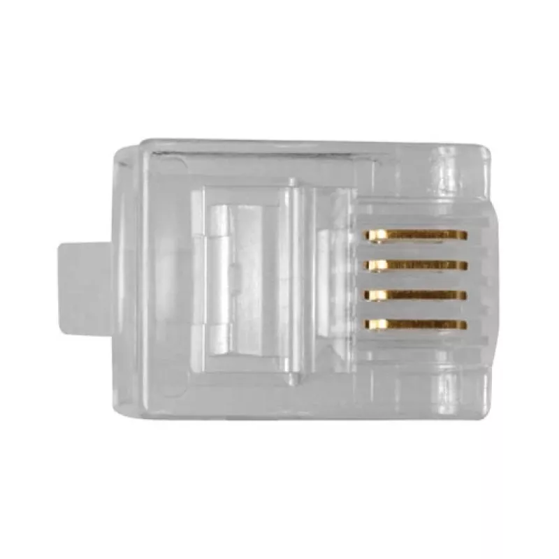 ACT RJ11 (6P/4C) modulaire stekker voor ronde kabel met soepele aders