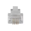 ACT RJ11 (6P/4C) modulaire stekker voor ronde kabel met soepele aders