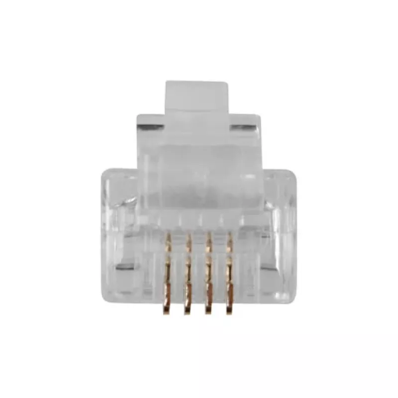 ACT RJ11 (6P/4C) modulaire stekker voor ronde kabel met soepele aders