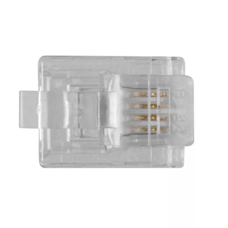 ACT RJ11 (6P/4C) modulaire stekker voor ronde kabel met soepele aders