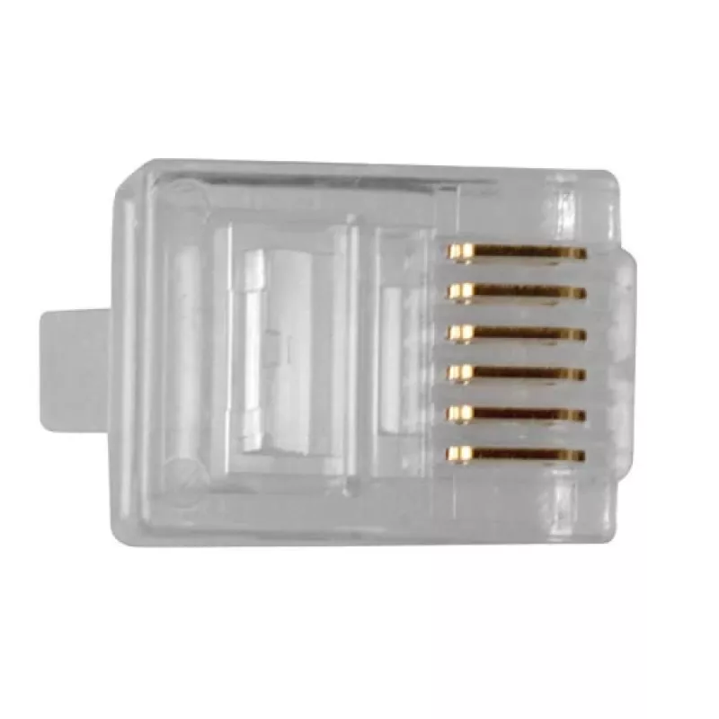 ACT RJ12 (6P/6C) modulaire stekker voor platte kabel