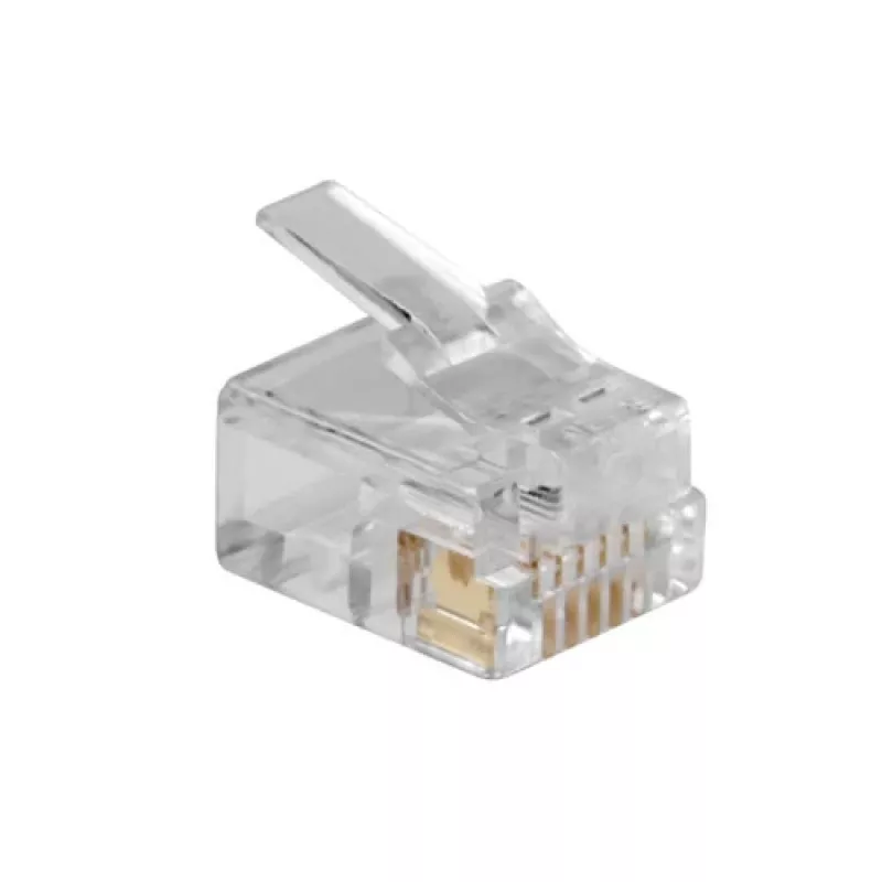 ACT RJ12 (6P/6C) modulaire stekker voor platte kabel
