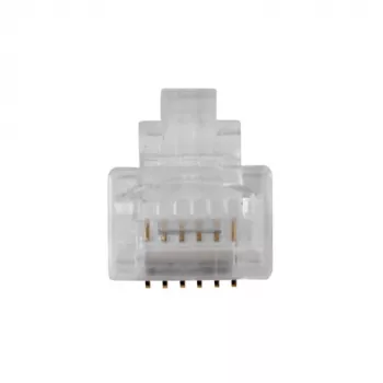 ACT RJ12 (6P/6C) modulaire connector voor ronde kabel met soepele aders