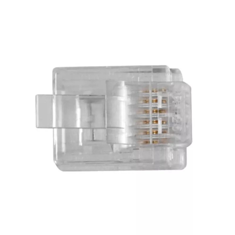 ACT RJ12 (6P/6C) modulaire connector voor ronde kabel met soepele aders