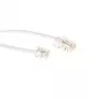 ACT witte platte telefoonkabel van 2 meter met RJ11- en RJ45-stekkers