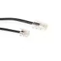 ACT zwarte platte telefoonkabel van 10 meter met RJ11- en RJ45-stekkers