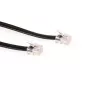 ACT zwarte platte telefoonkabel van 2 meter met RJ12-stekkers