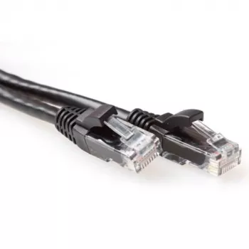 ACT zwart 1 meter U/UTP CAT6A patchkabel zonder vergrendeling met RJ45-stekkers