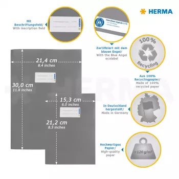 Magazine-/boekomslag HERMA 7096 zwart