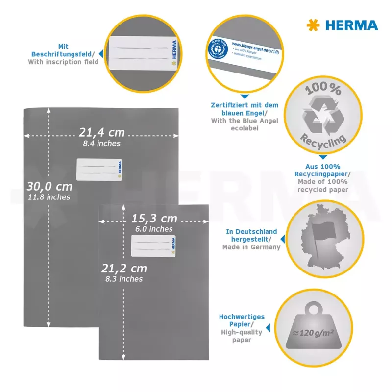 Magazine-/boekomslag HERMA 7096 zwart