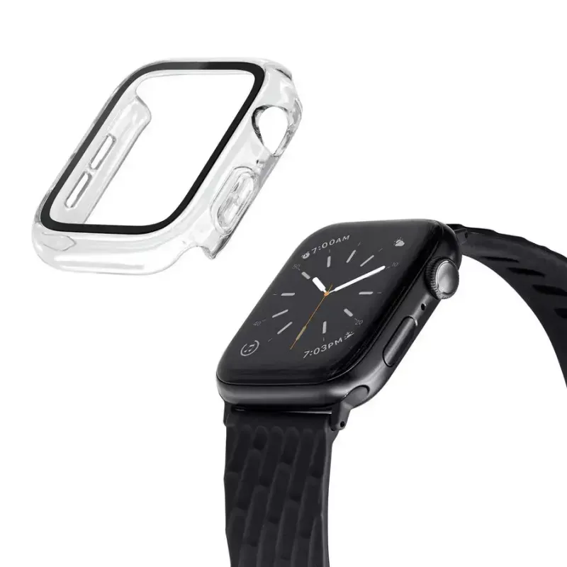 Hoes voor smartwatch LAUT Shield Transparant Glas Polycarbonaat PC voor Apple Watch 44/45mm