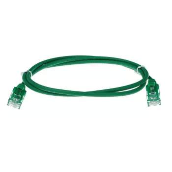 ACT Groen 7 meter LSZH U/UTP CAT6 datacenter slimline patchkabel met knikbescherming en RJ45-stekkers