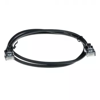 ACT Zwart 7 meter LSZH U/UTP CAT6 datacenter slimline patchkabel met vergrendelingsbescherming & RJ45-stekkers