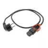 ACT stroomkabel CEE 7/7 stekker (haaks) - C13 IEC Lock+ zwart 1 m, EL341S