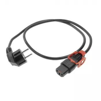 ACT stroomkabel CEE 7/7 stekker (haaks) - C13 IEC Lock+ zwart 1 m, EL341S