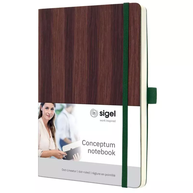 Schrijfboek Sigel CO674 A5 194 vel bruin gestippeld