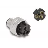 DeLOCK M12 connector A-gecodeerd 3-polig stekker 90° haaks metaal