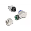 DeLOCK M12 connector A-gecodeerd 4-polig stekker 90° haaks metaal