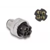 DeLOCK M12 connector A-gecodeerd 4-polig stekker 90° haaks metaal