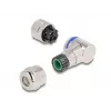 DeLOCK M12 connector A-gecodeerd 3-polig bus 90° haaks metaal