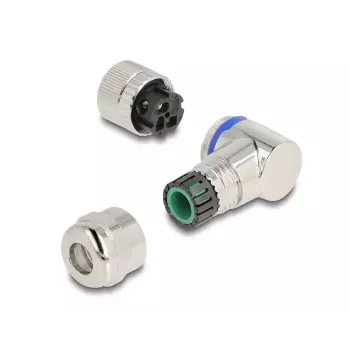 DeLOCK M12 connector A-gecodeerd 3-polig bus 90° haaks metaal