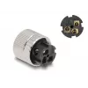 DeLOCK M12 connector A-gecodeerd 3-polig bus 90° haaks metaal