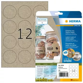 HERMA 10762 zelfklevende etiketten rond permanent bruin 240 stuks