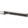 Stroomverdeeleenheid Max Hauri AG 107750 7 AC-stopcontacten 1U zwart zilver