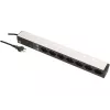 Stroomverdeeleenheid Max Hauri AG 107750 7 AC-stopcontacten 1U zwart zilver
