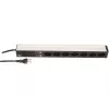 Stroomverdeeleenheid Max Hauri AG 107750 7 AC-stopcontacten 1U zwart zilver