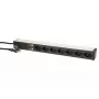Stroomverdeeleenheid Max Hauri AG 107750 7 AC-stopcontacten 1U zwart zilver
