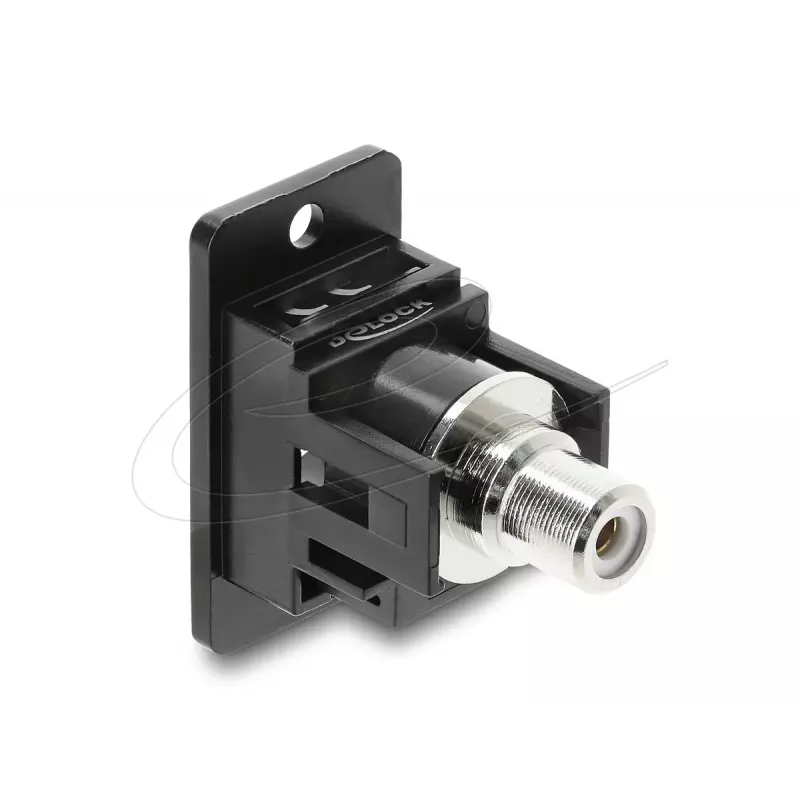 Keystone-module DELOCK 91112 — platte RCA naar RCA, zwart/wit