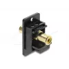 Keystone-module DELOCK 91113 met cinch-naar-cinch-bussen, platte uitvoering, zwart/geel