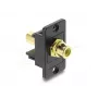 Keystone-module DELOCK 91113 met cinch-naar-cinch-bussen, platte uitvoering, zwart/geel
