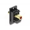 Keystone-module DELOCK 91114 — RCA naar RCA, platte uitvoering, zwart/rood